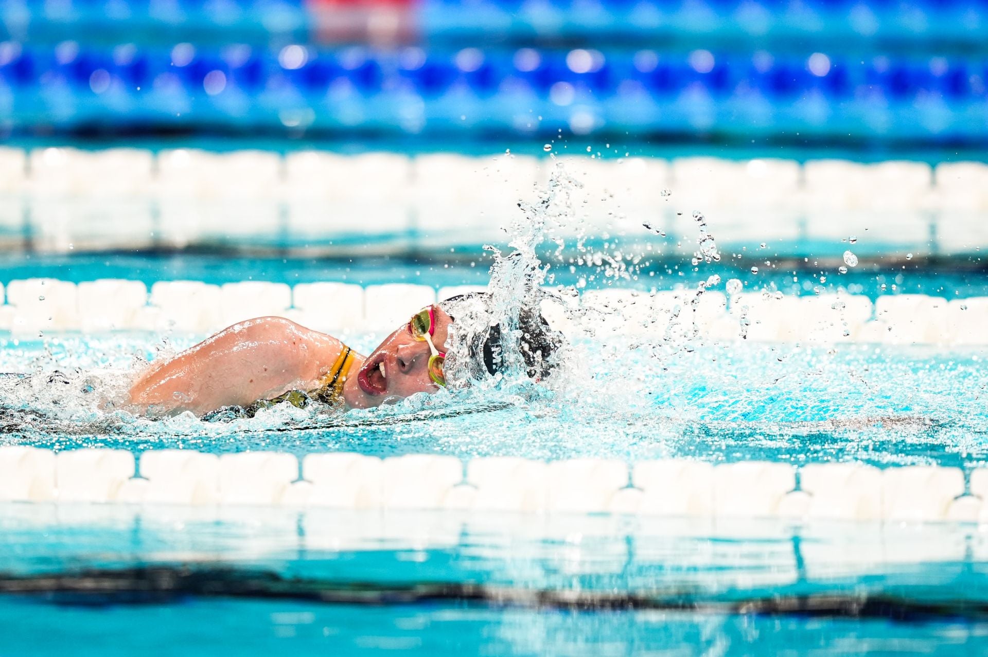 Marta Fernández, durante la prueba de los 100 libres S3.