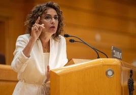 La vicepresidenta primera y ministra de Hacienda, María Jesús Montero, durante el pleno en el Senado del pasado 4 de septiembre.