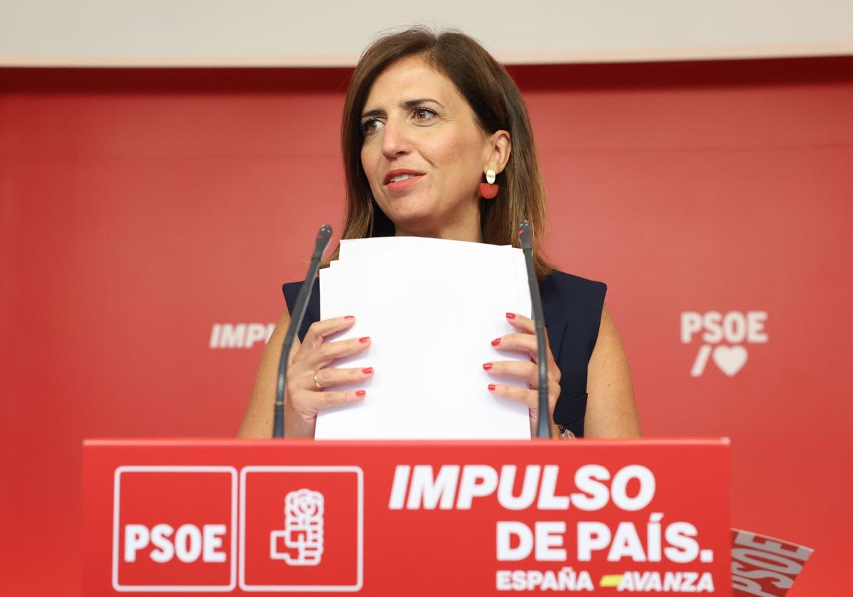 Esther Peña, durante su rueda de prensa del pasado lunes.