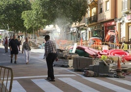 Obras en el entorno de la plaza de la Universidad.