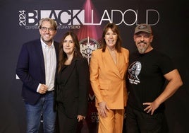 Maximo Huerta, Dolores Redondo, Mabel Lozano y César Pérez Gellida, en la presentación de Blacklladolid.