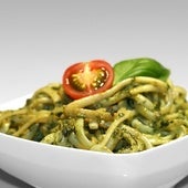 Deliciosos espaguetis con pesto de limón