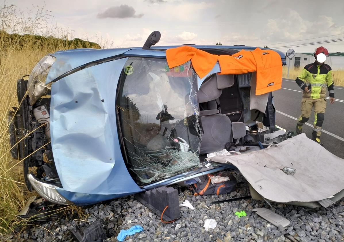 Estado en el que quedó el vehículo tras el accidente.