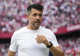 Paulo Pezzolano, durante el último partido del Real Valladolid ante el Sevilla.