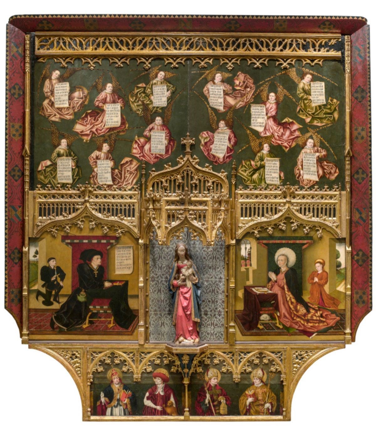 Retablo de los gozos de Santa María conservado en el Museo del Prado; en él aparece el marqués de Santillana.