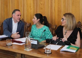 Los tres concejales de Vamos Palencia, en un pleno anterior.