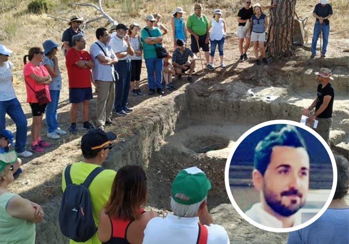 Los yacimientos arqueológicos son uno de los atractivos de Navas de Oro, en el círculo, el alcalde, Raúl Vela.