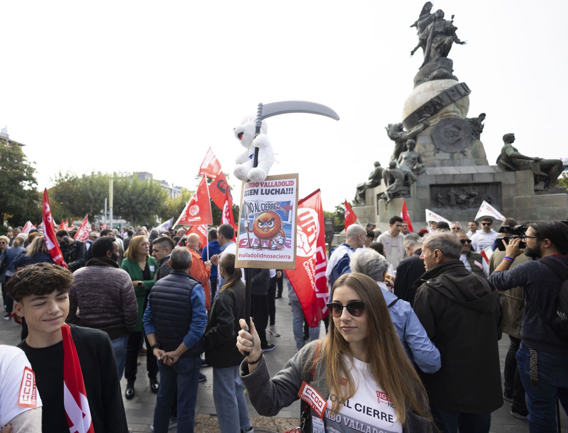 Manifestación contra el cierre de la planta de Bimbo en Valladolid