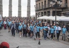 Los participantes, al comienzo del recorrido.