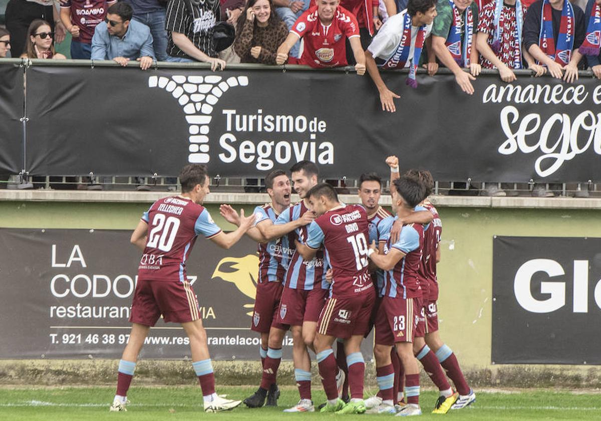 Celebración del gol de Berlanga.