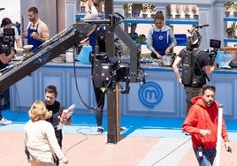 Grabación de la prueba de exteriores de MasterChef Celebrity en la Plaza Mayor de Valladolid.