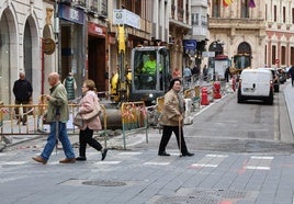 Obras en la calle Don Sancho.