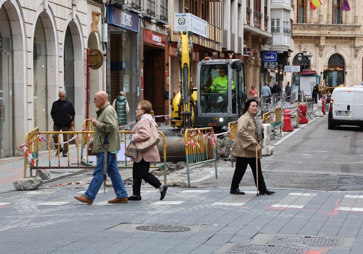 Obras en la calle Don Sancho.