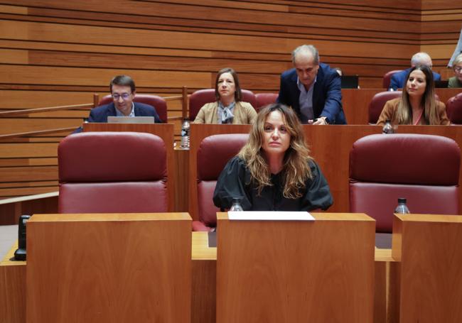 Patricia Gómez Urbán, en su escaño en un momento de Pleno de este miércoles.