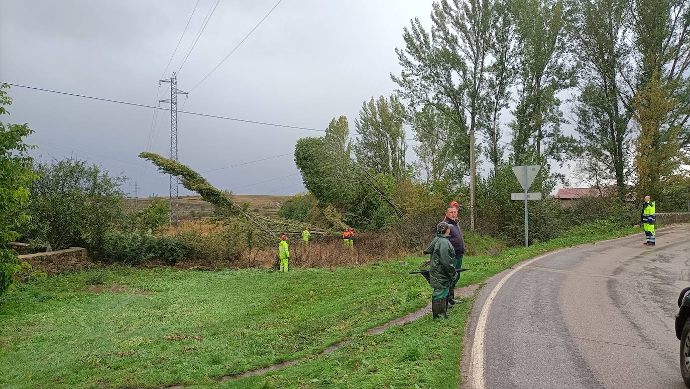 El río Rubagón anega carreteras en el norte palentino