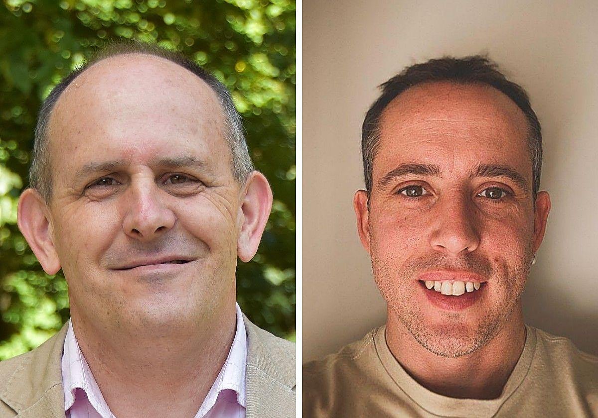 El secretario provincial socialista, José Luis Aceves, e Iván Gómez, cabeza visible de la lista alternativa.