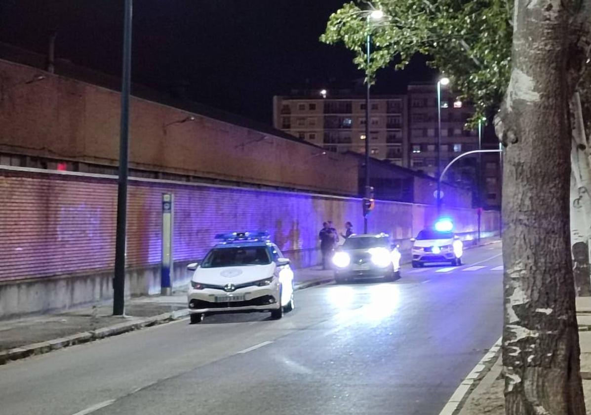 La Policía Municipal, en el lugar del accidente.