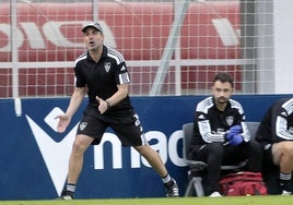 Ramsés Gil, durante el partido ante el Osasuna B.