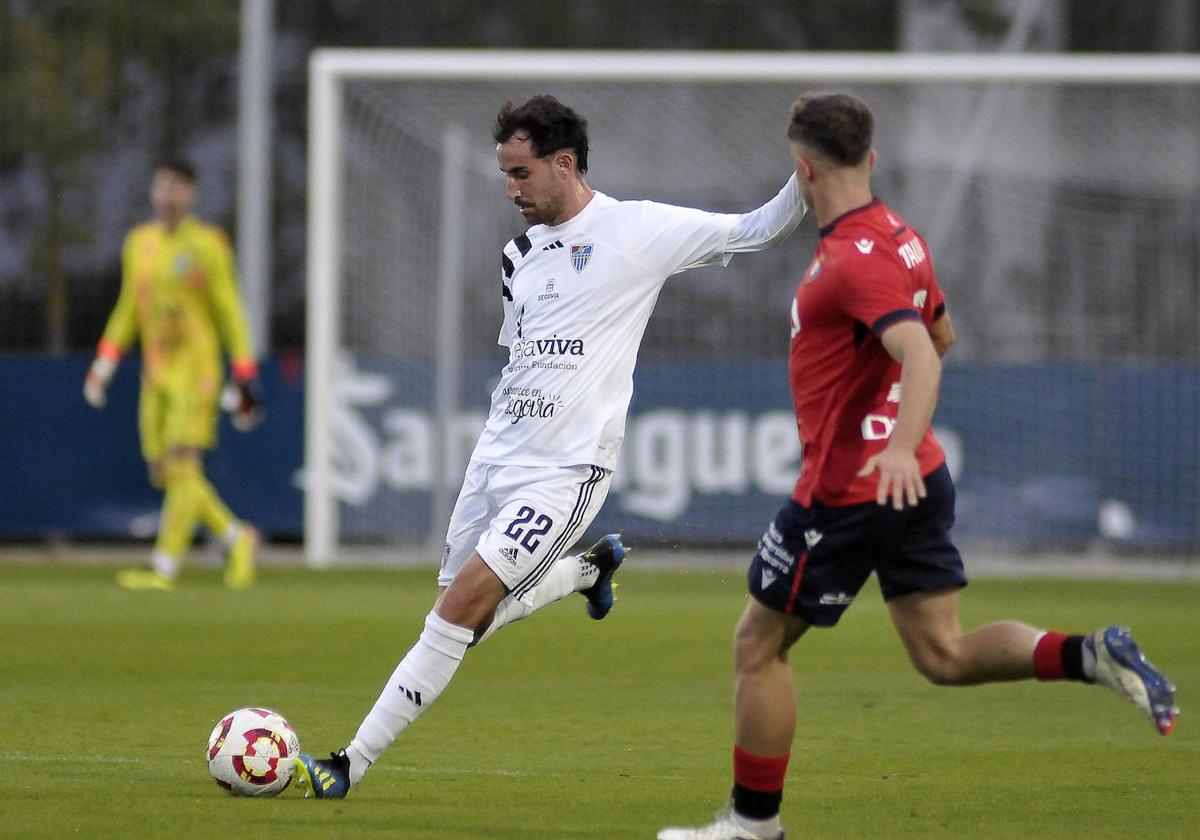 De la Mata, durante el partido ante el Osasuna Promesas.