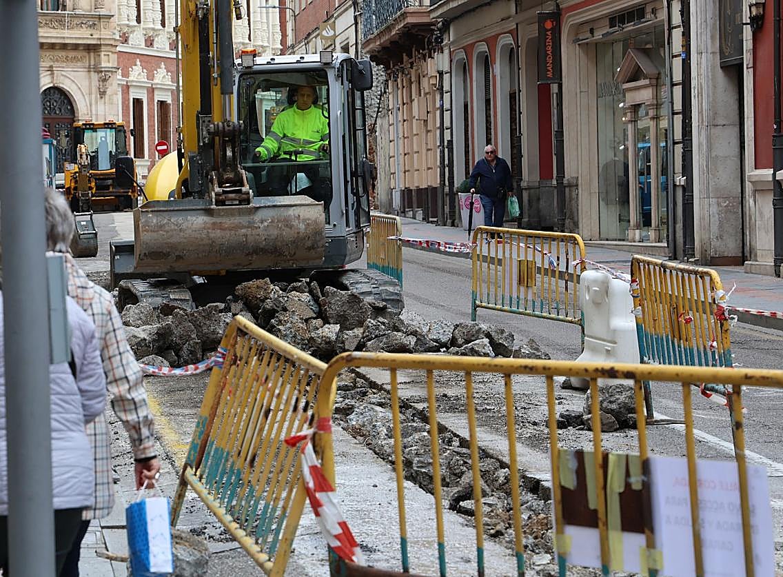 Obras en la calle Don Sancho.