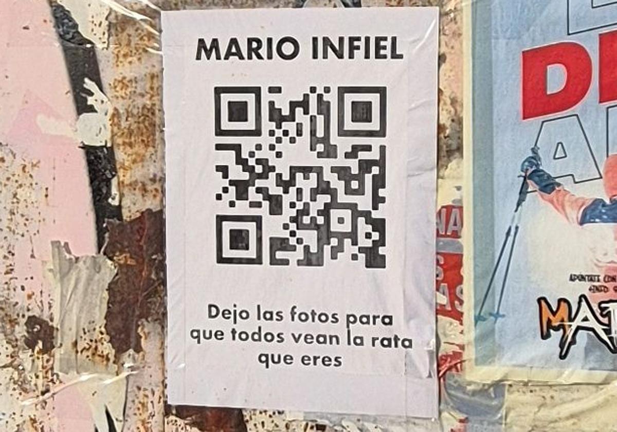 Cartel de la campaña pegado en una pared de Burgos.