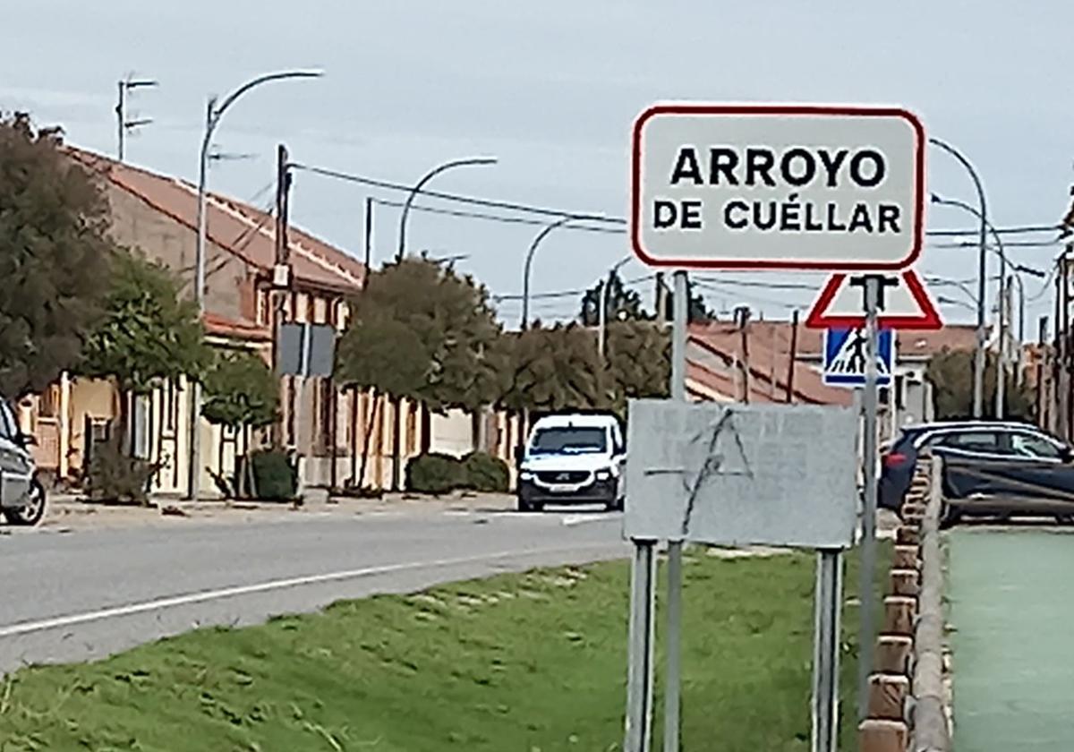 Entrada a la localidad de Arroyo de Cuéllar, en Segovia.