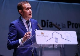 El presidente de la Diputación, Conrado Íscar, durante su intervención en el Día de la Provincia.