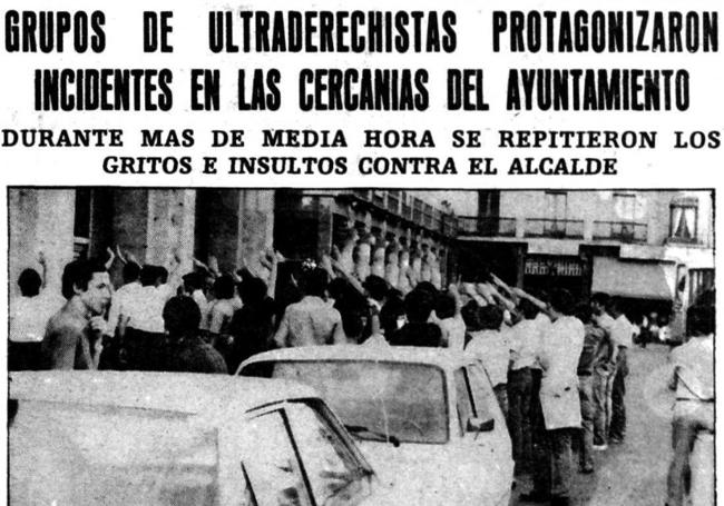 Manifestación realizada el 3 de julio de 1980 contra el cambio de nombres de varias calles.