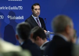 El ministro de Economía, Carlos Cuerpo, en el encuentro empresarial de El Norte de Castilla