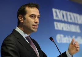 El ministro de Economía, Carlos Cuerpo, durante su intervención en el encuentro empresarial de El Norte de Castilla.