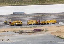 Obras de la variante de mercancías, el pasado mes de agosto.