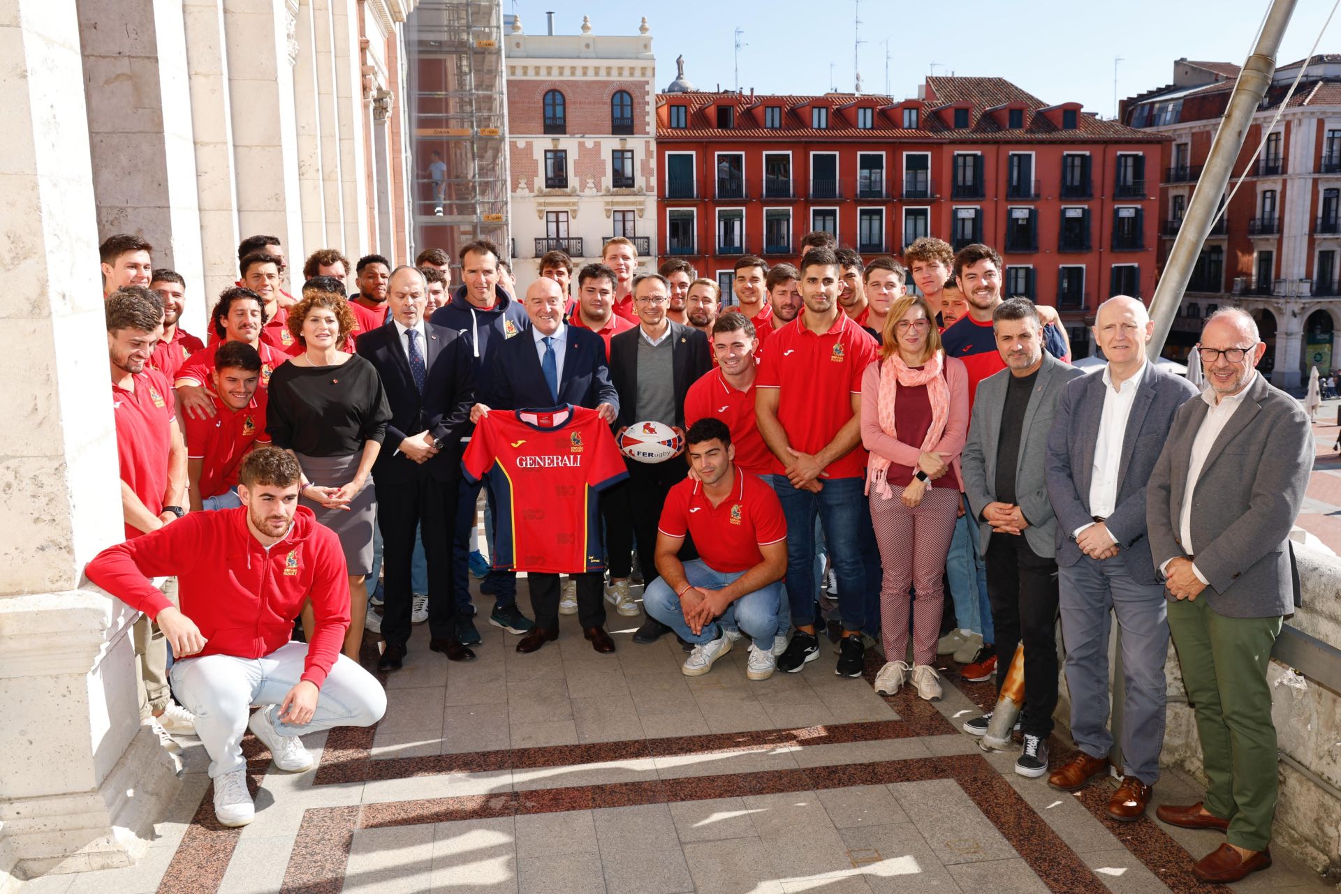 Recepción en el Ayuntamiento de Valladolid de la selección española de rugby.