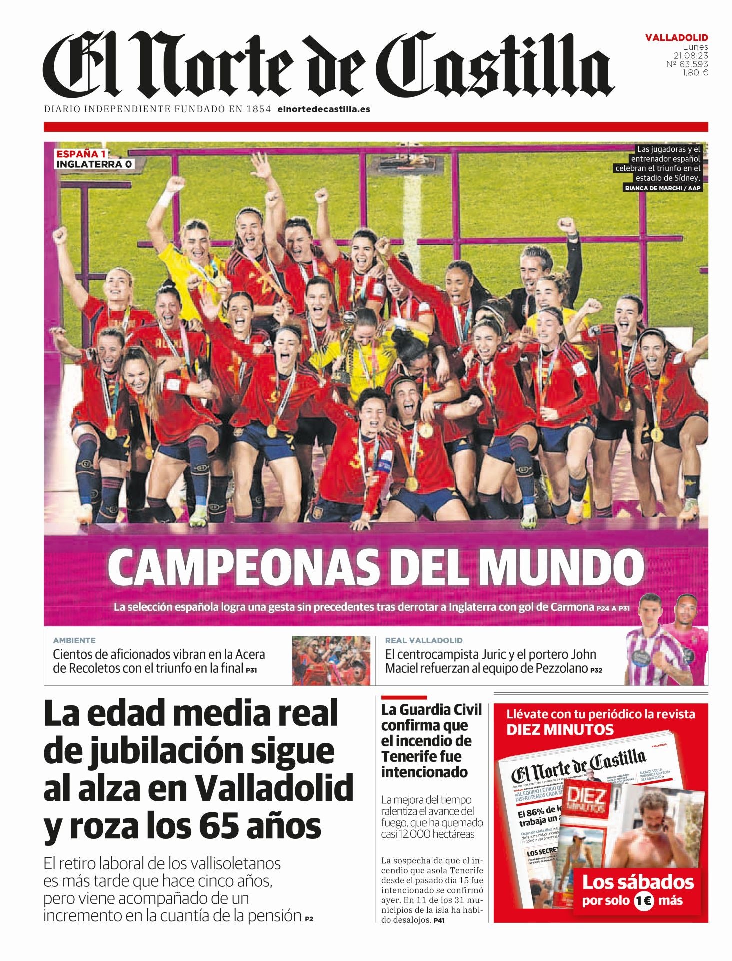 España campeona del mundo de fútbol.