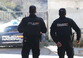 Dos agentes de la Policía Nacional de Segovia durante una patrulla.