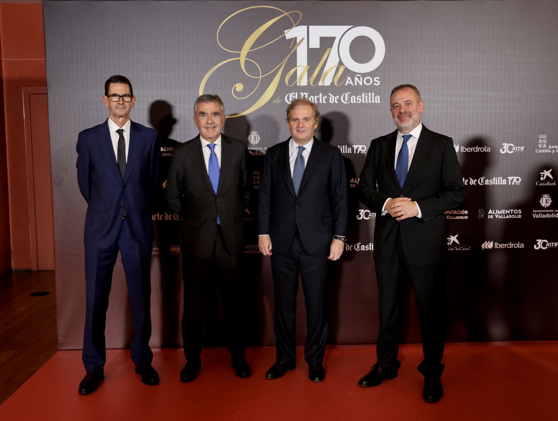 Goyo Ezama, director general de El Norte de Castilla; Iñaki Arechabaleta, presidente de El Norte; Ignacio Ybarra, presidente de Vocento y Ángel Órtiz, director de El Norte