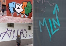 Pintadas de los grafiteros identificados en la zona de Santa Clara.