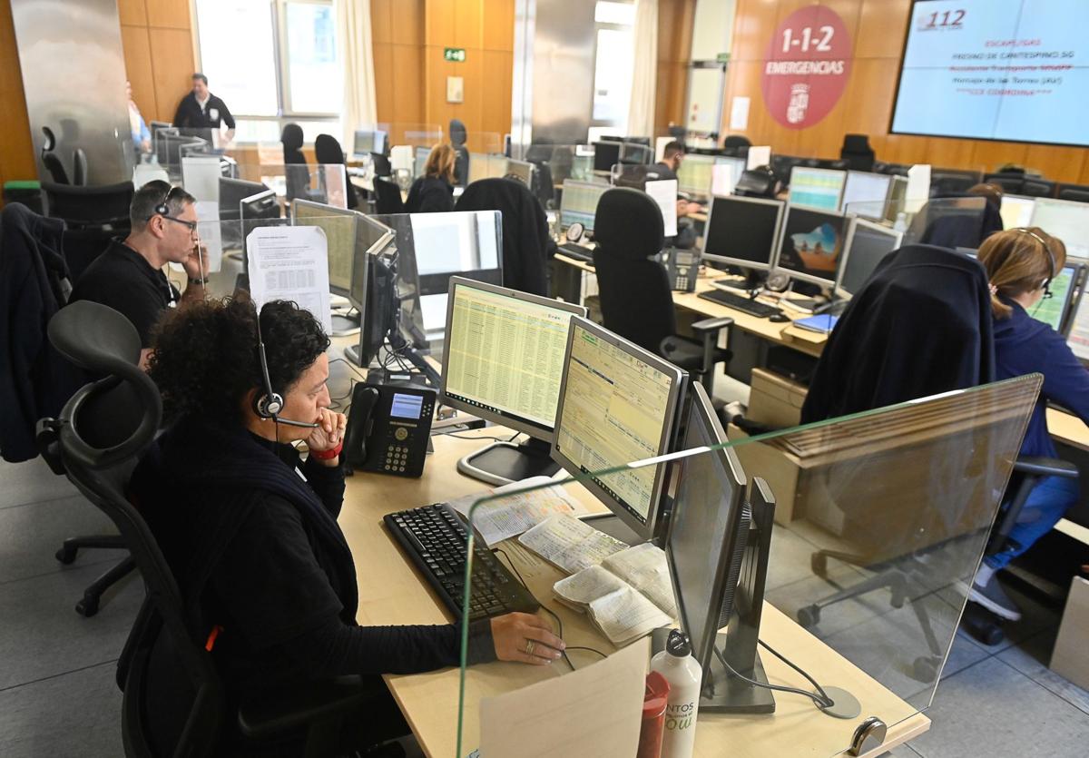 Sala de emergencias del 112, en una imagen de archivo.