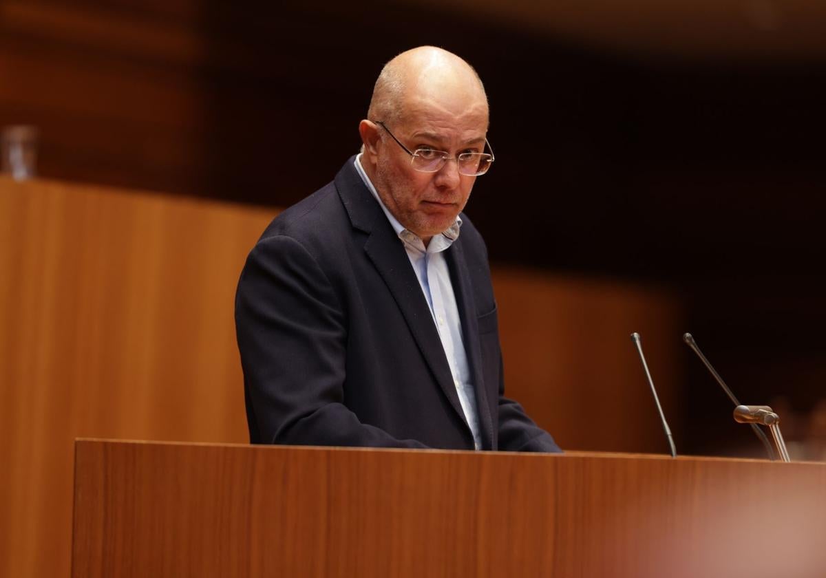 Francisco Igea, en una intervención en las Cortes de Castilla y León.