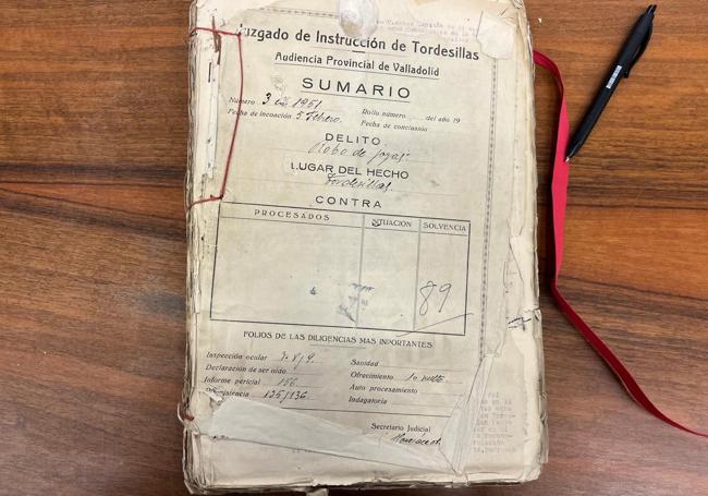 Sumario 3 de 1951 del robo de joyas en Tordesillas.