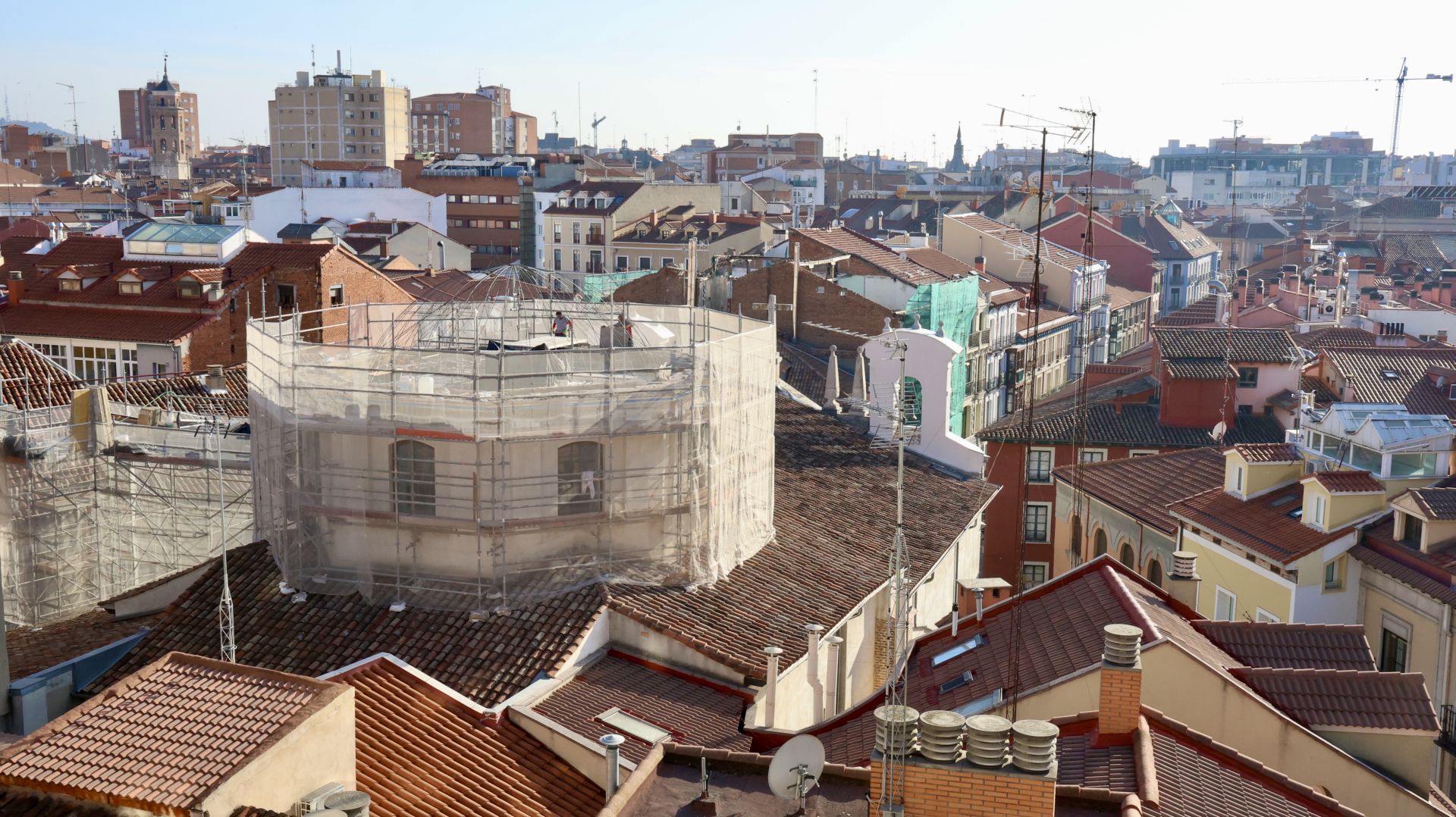 Las imágenes de las obras de restauración de la cúpula de la Vera Cruz