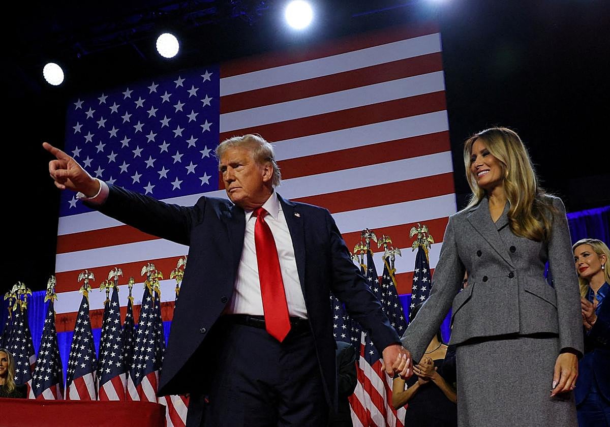 Donald Trump, junto a su esposa Melania.