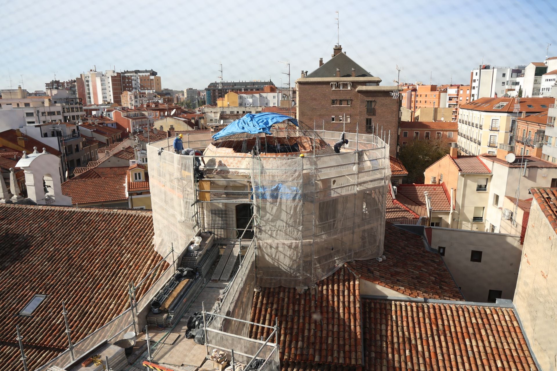 Los avances en las obras de restauración de la cúpula de la Vera Cruz, en imágenes