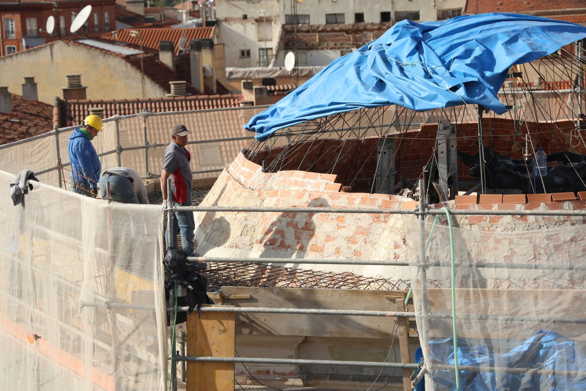 Los avances en las obras de restauración de la cúpula de la Vera Cruz, en imágenes