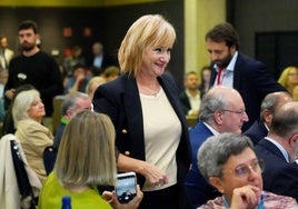 La consejera de Industria, Leticia García, durante la inauguración del I Congreso de Economía Familiar.