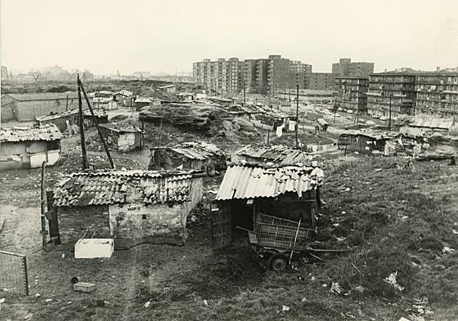 Las laderas de la fuente en la Salud en la década de 1970.