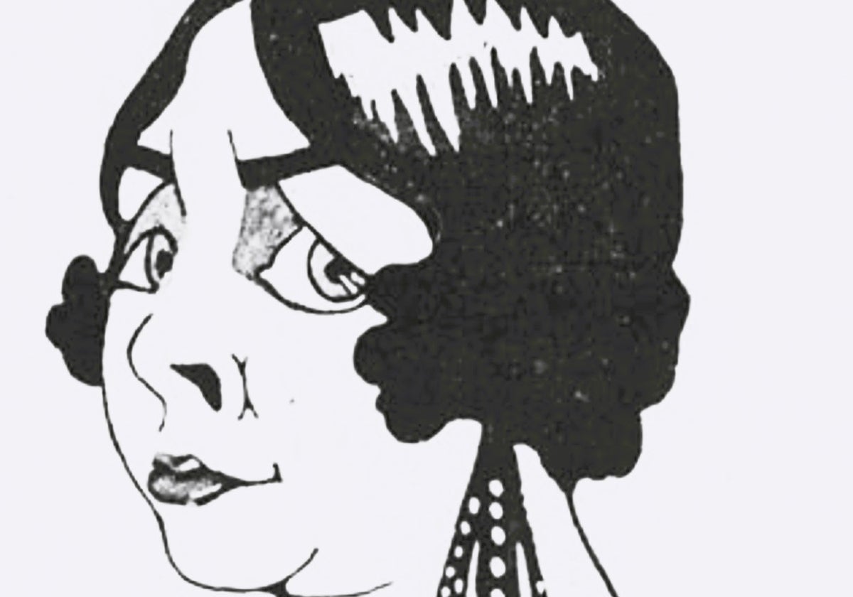 Caricatura de la vallisoletana Anita Hernández en 1922.