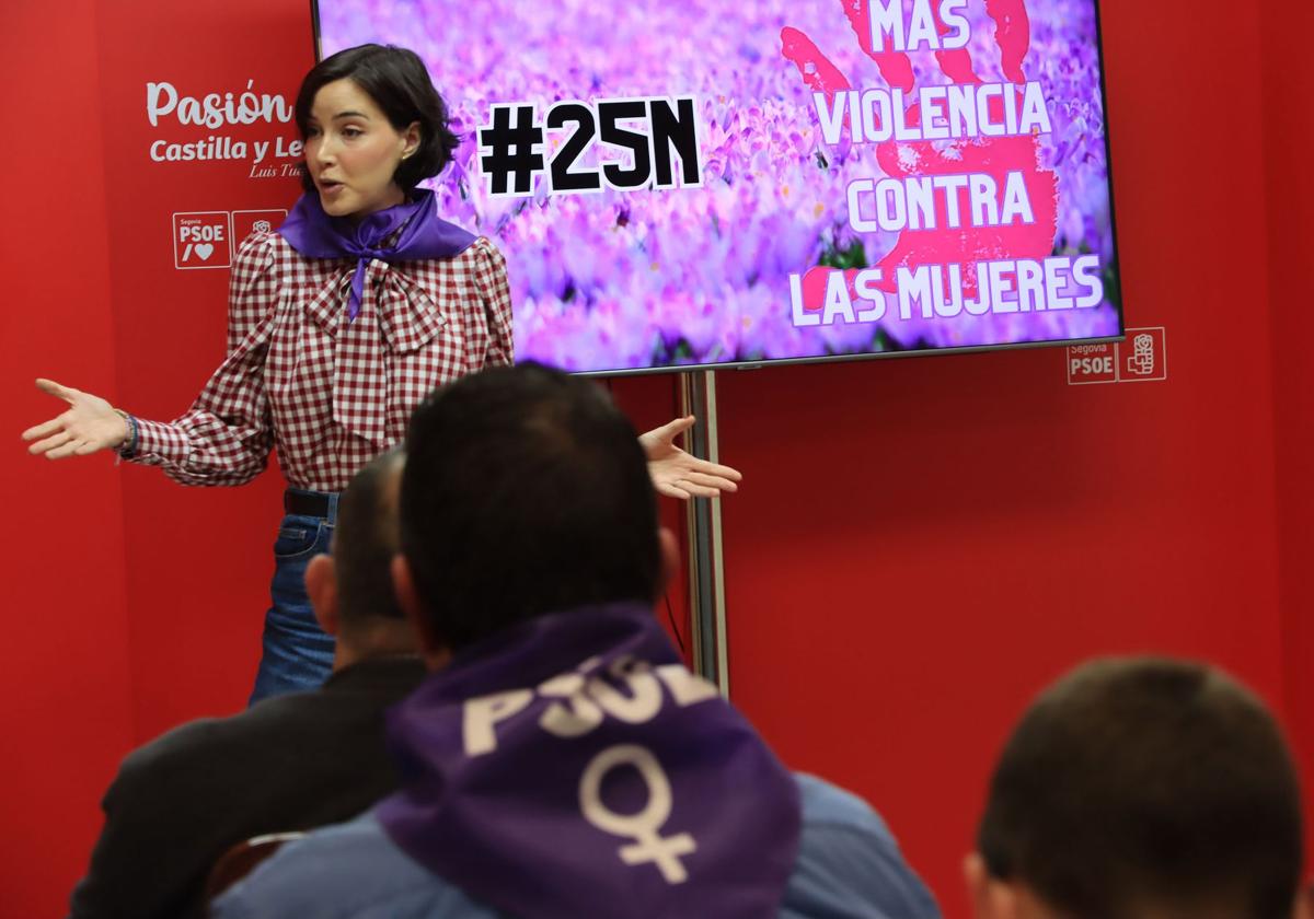 Andrea Fernández, ayer, en el acto del PSOE de Segovia.