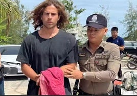 Daniel Sancho tras su detención.