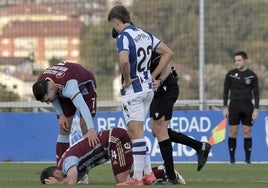 Un momento del partido disputado el sábado en San Sebastián.