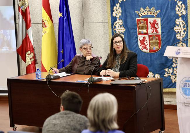 Carmen Cárdenas y Silvia de la Varga durante la mesa redonda